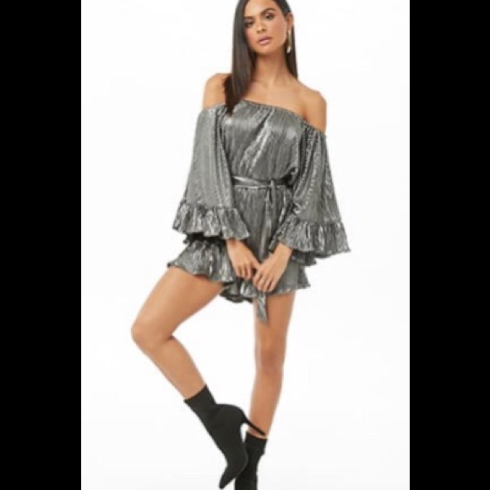 Silver romper NEW never worn